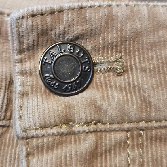 Talbots Corduroy Pants 8P Tan Straight Leg Flawless 5 Pocket Classic Preppy - Picture 4 of 10